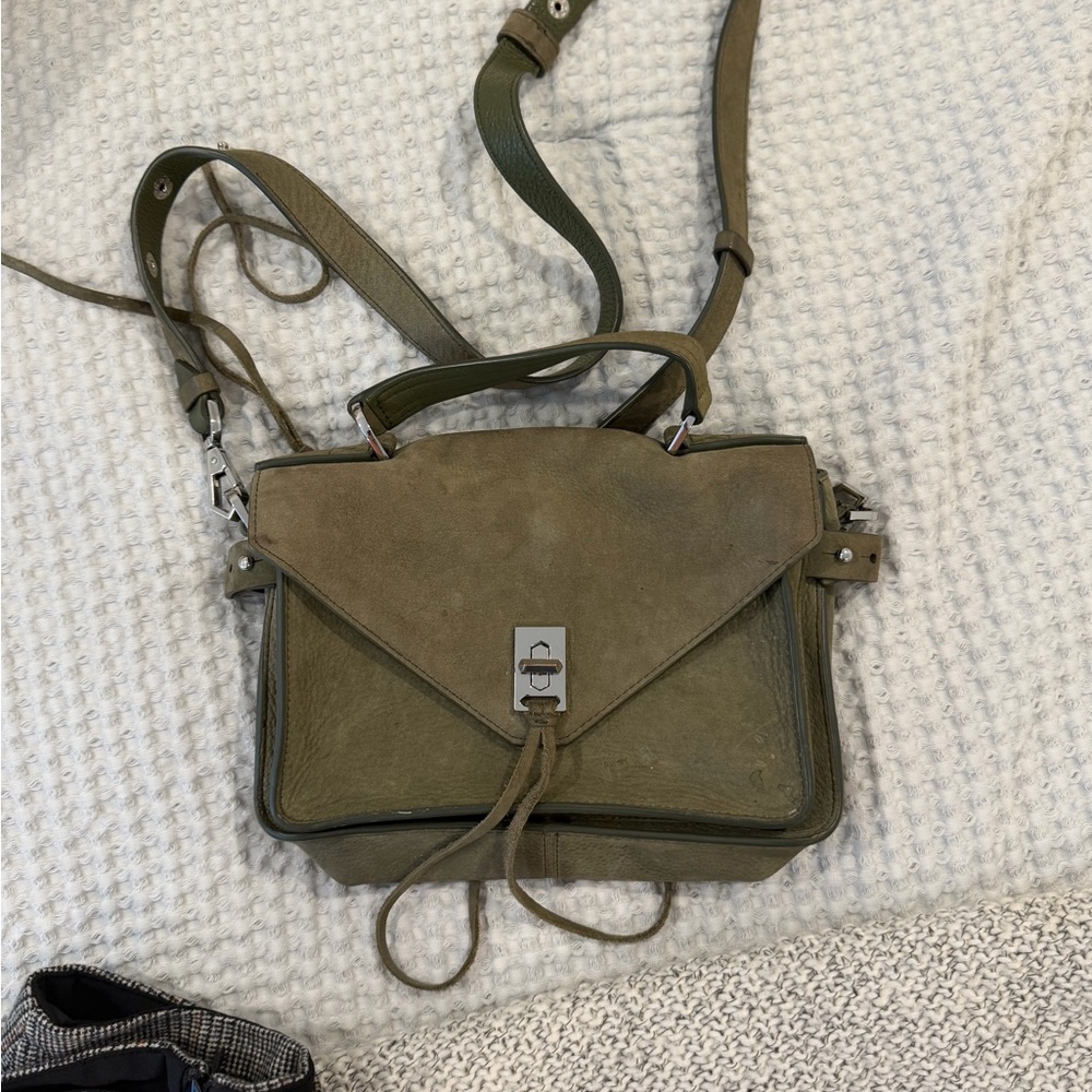 Rebecca Minkoff Olive Green Leather Envelope Crossbody